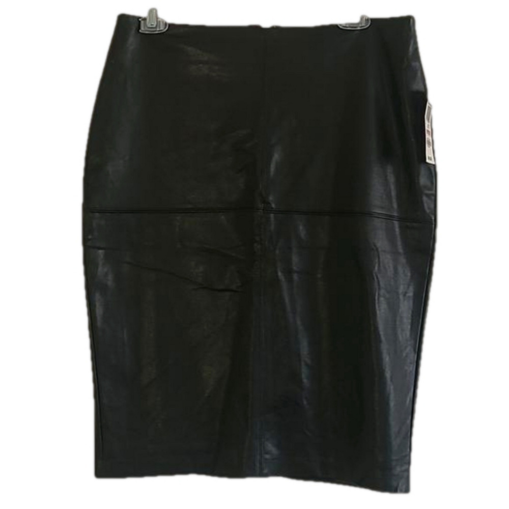 INC Black Faux Leather Pencil Skirt Size 10P NWT
